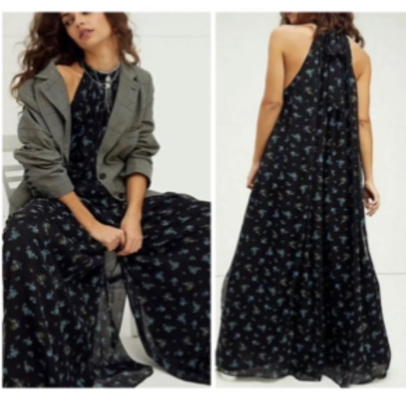 Free People The Edge Of Love Jumpsuit Black Motif Sz XS - Picture 2 of 10